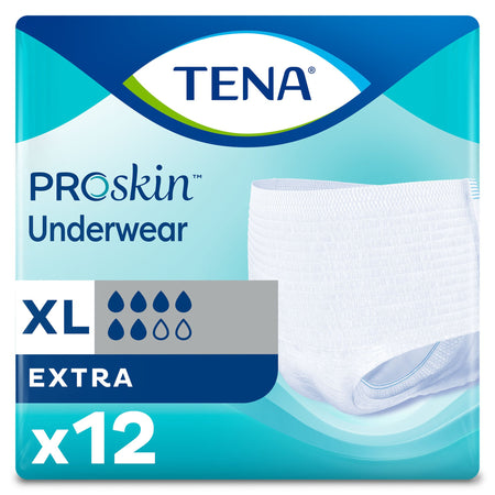 Tena ProSkin Extra Absorbent Underwear, Extra Large-Unisex Adult Absorbent Underwear TENA ProSkin Extra Pull On with Tear Away Seams X-Large Disposable Moderate Absorbency