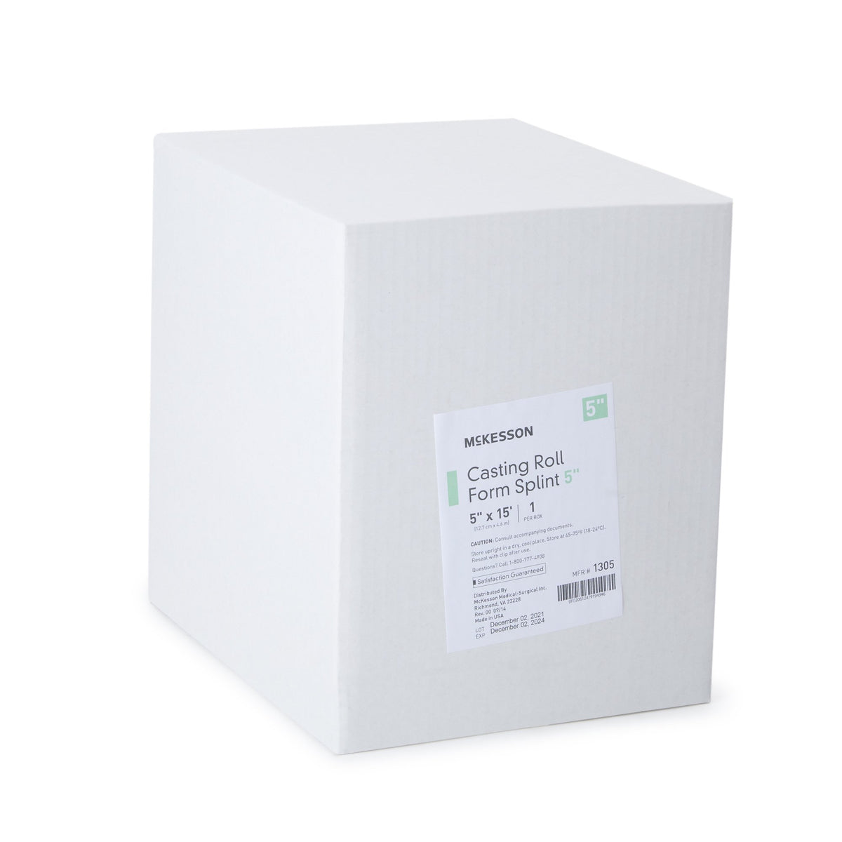 McKesson White Casting Roll Form Splints, 5 Inch x 5 Yard-Padded Splint Roll McKesson 5 Inch X 15 Foot Fiberglass White