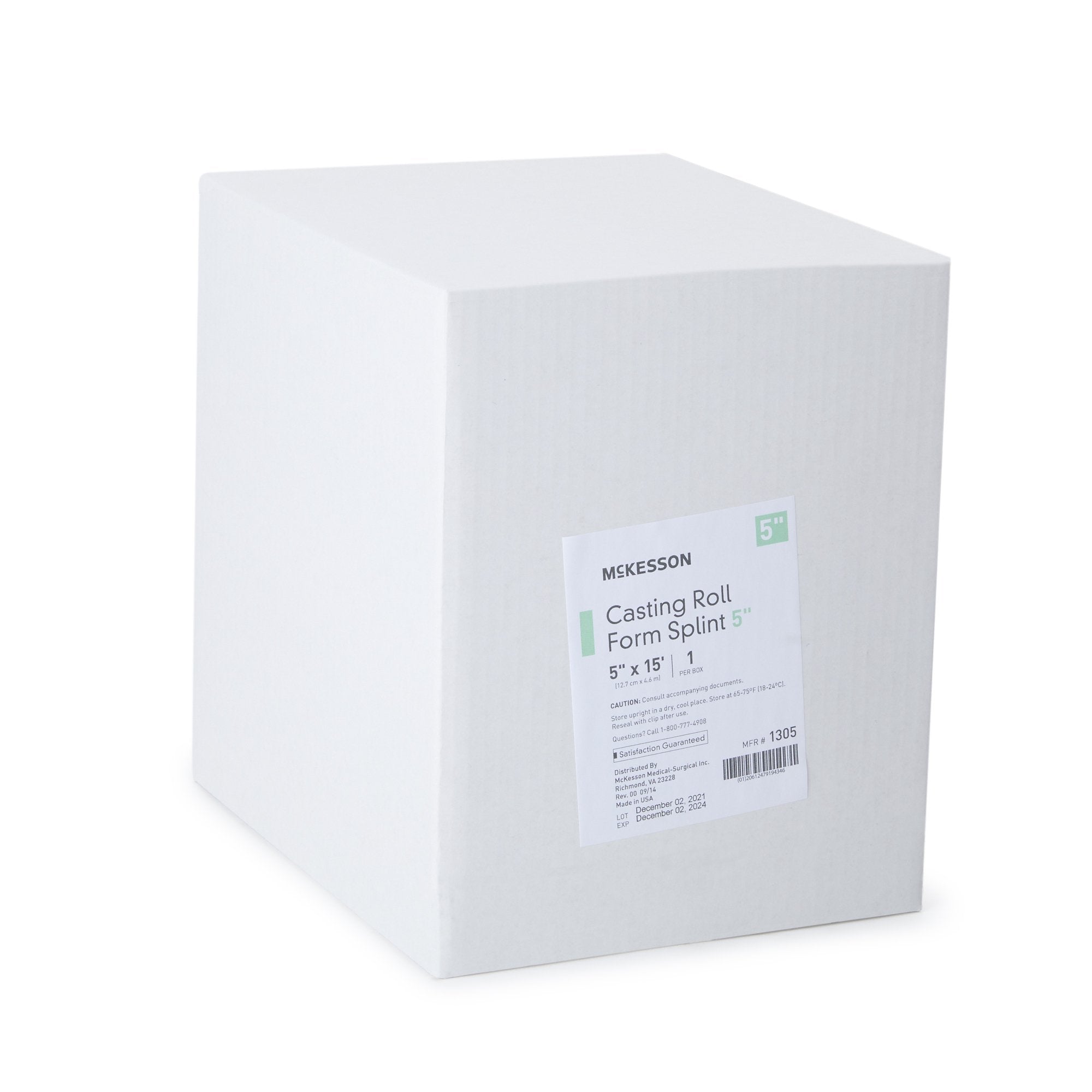 McKesson White Casting Roll Form Splints, 5 Inch x 5 Yard-Padded Splint Roll McKesson 5 Inch X 15 Foot Fiberglass White