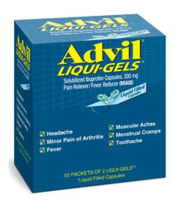 Advil Liqui-Gels Ibuprofen Pain Relief-Pain Relief Advil Liqui-Gels 200 mg Strength Ibuprofen Gelcap 100 Per Box