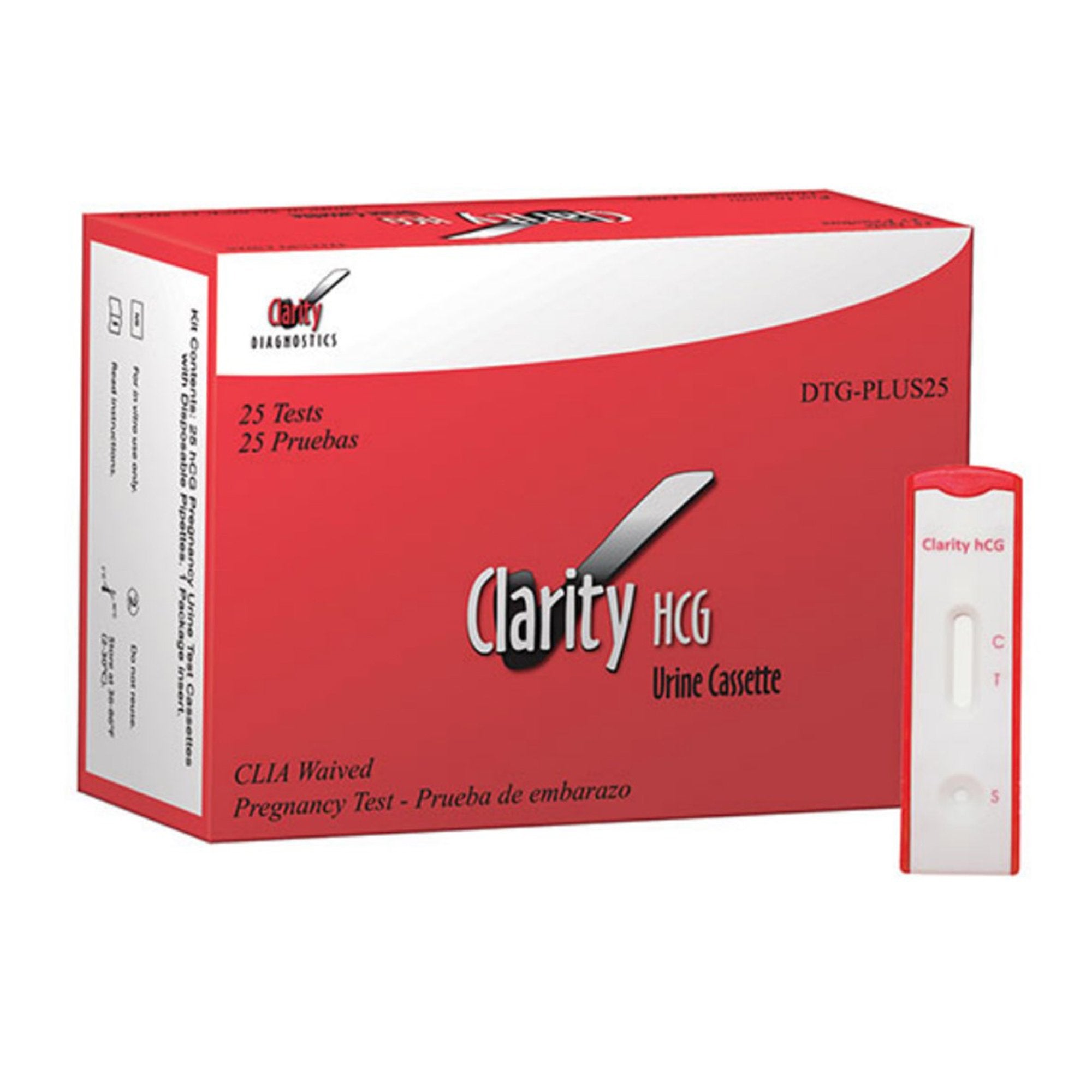 Clarity hCG Pregnancy Fertility Reproductive Health Test Kit-Reproductive Health Test Kit Clarity hCG Pregnancy Test 25 Tests CLIA Waived