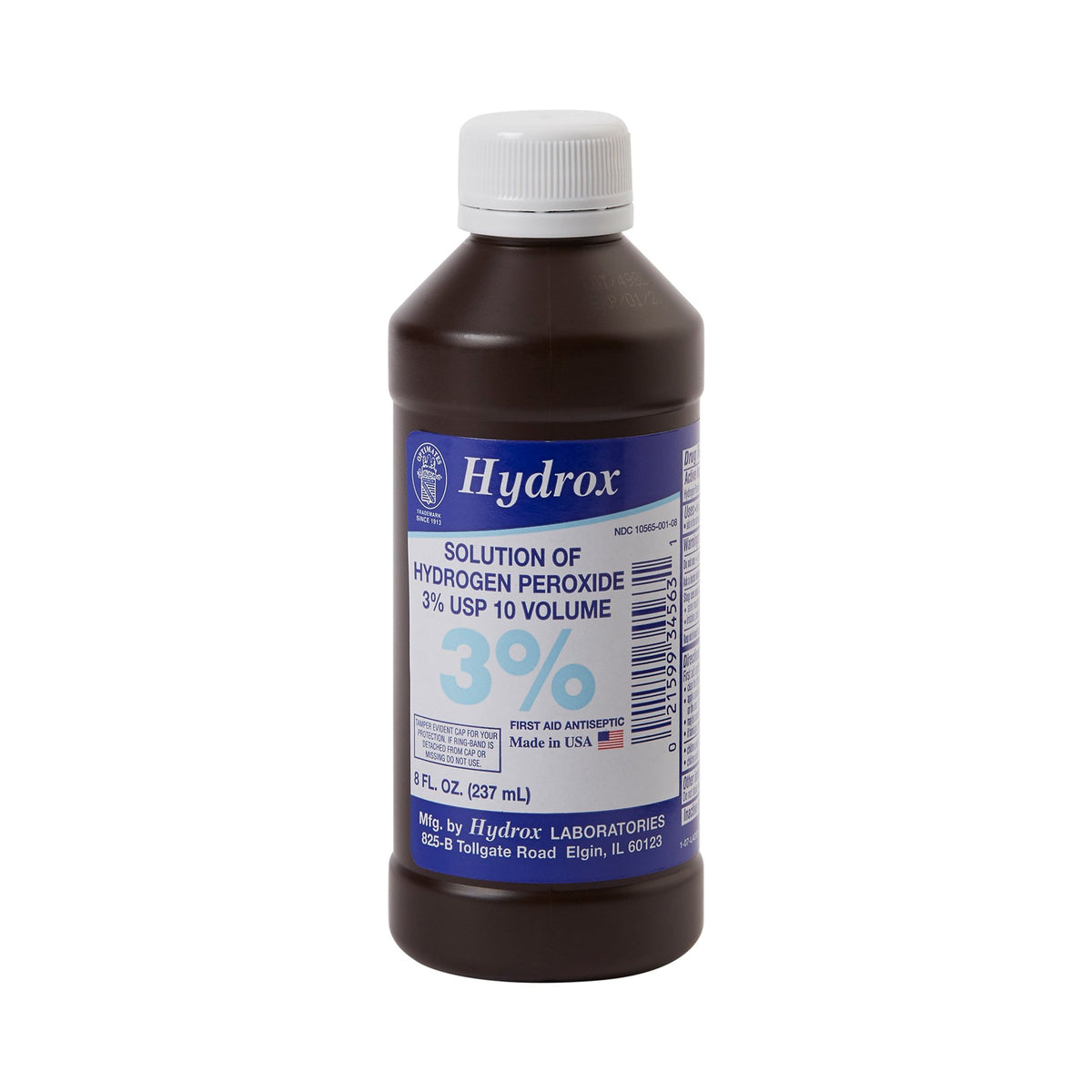 Hydrox Hydrogen Peroxide Antiseptic, 8 oz. Bottle-Antiseptic McKesson Brand Topical Liquid 8 oz. Bottle