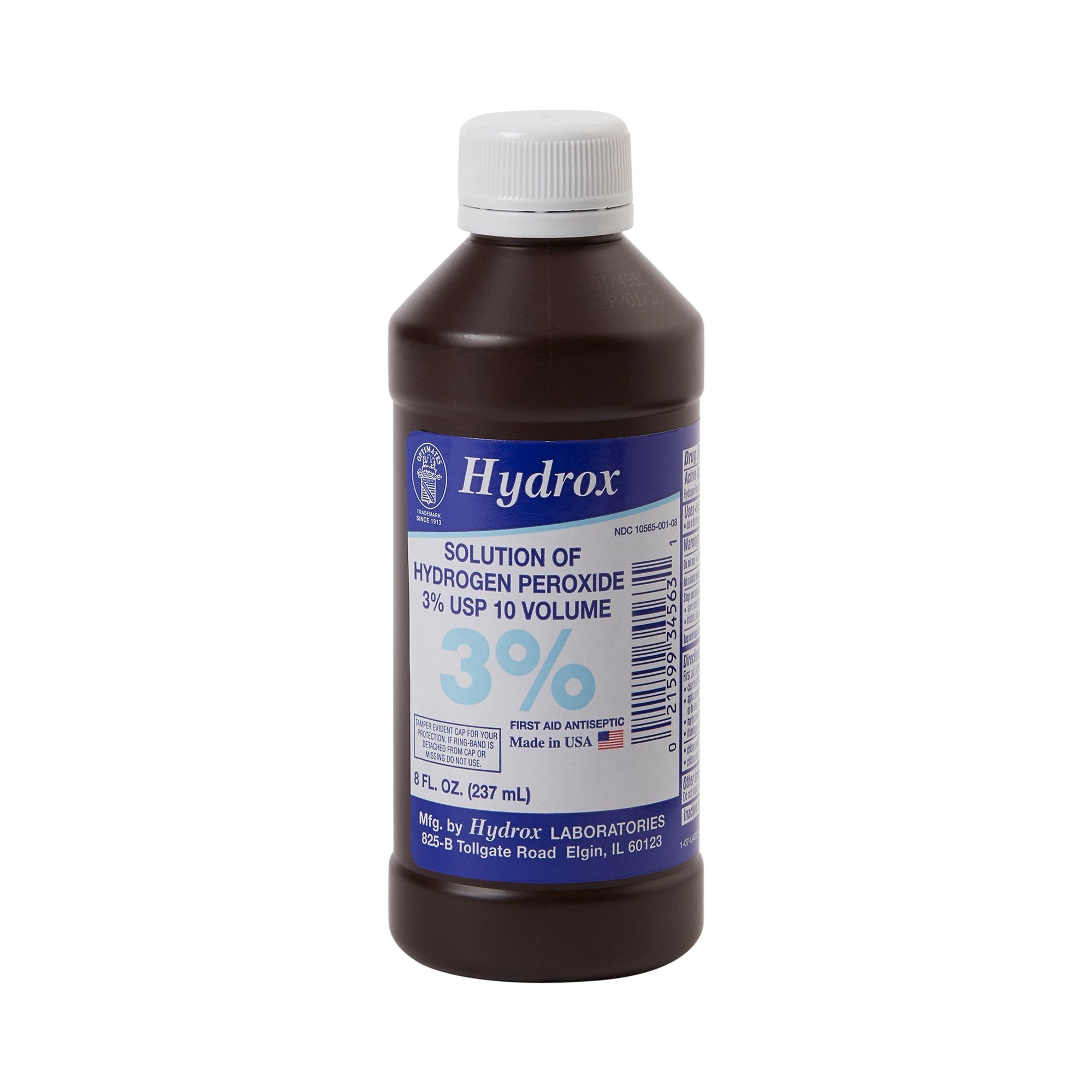 Hydrox Hydrogen Peroxide Antiseptic, 8 oz. Bottle-Antiseptic McKesson Brand Topical Liquid 8 oz. Bottle