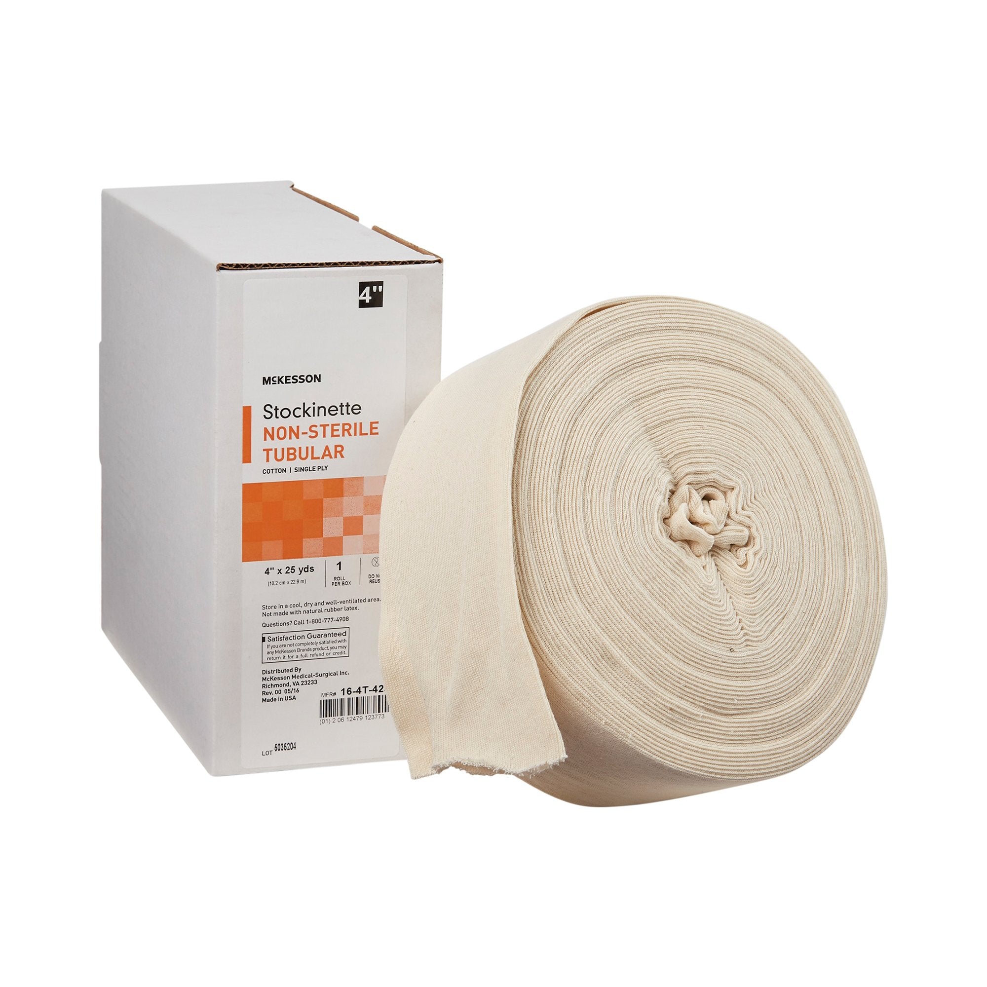 McKesson Beige Cotton Tubular Stockinette, 4 Inch x 25 Yard-Stockinette Tubular McKesson 4 Inch X 25 Yard Cotton NonSterile