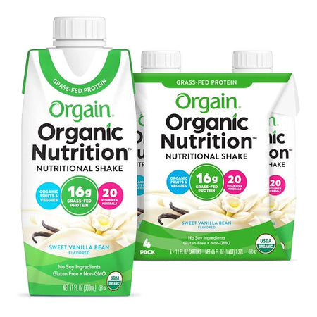Orgain Organic Nutrition Vanilla Nutritional Shake, 11-ounce carton-Oral Supplement Orgain Organic Nutritional Shake Sweet Vanilla Bean Flavor Liquid 11 oz. Carton