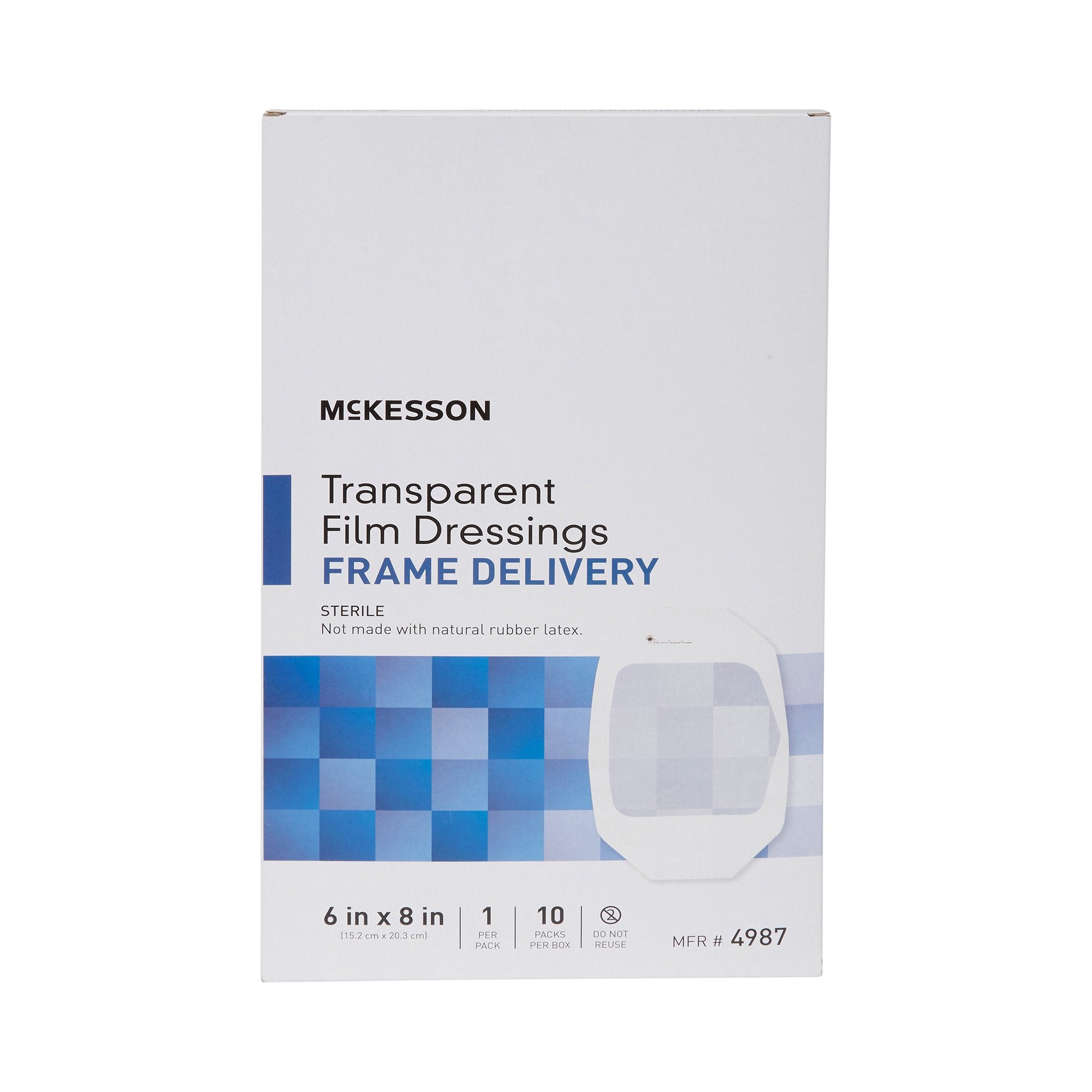 McKesson Octagonal Sterile Dressing with Frame-Style Delivery, 6 x 8 Inch, Transparent-Transparent Film Dressing McKesson 6 X 8 Inch Frame Style Delivery Octagon Sterile