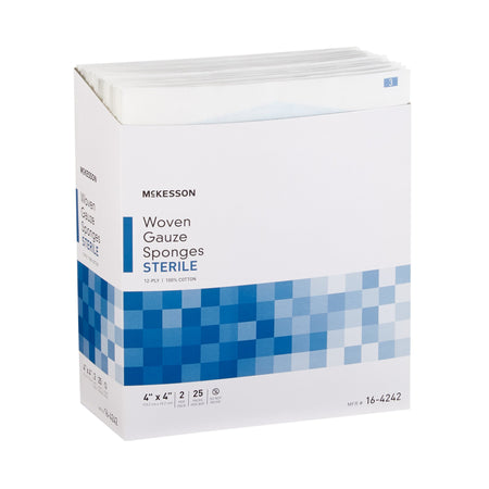 McKesson Sterile Gauze Sponge, 4 x 4 Inch, 12-Ply-Gauze Sponge McKesson 4 X 4 Inch 12-Ply Sterile 2 per Pack