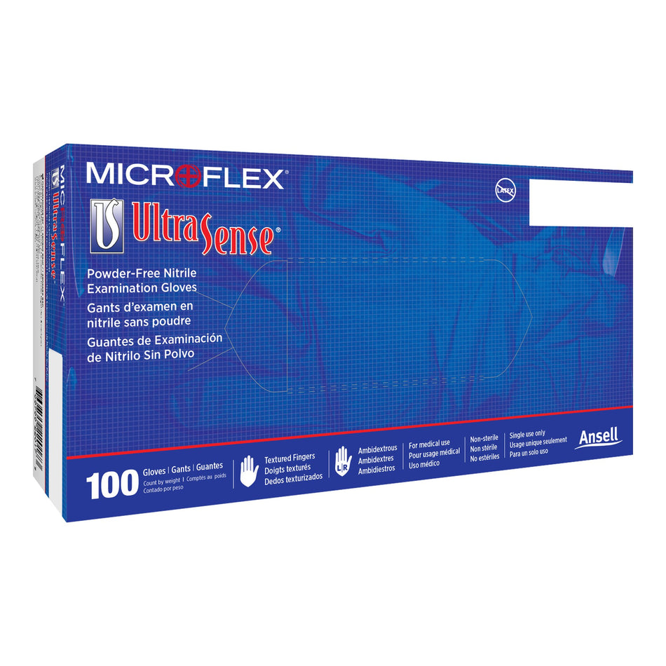 Ultrasense Nitrile Exam Glove, Large, Blue-Exam Glove Ultrasense Large NonSterile Nitrile Standard Cuff Length Textured Fingertips Blue Not Rated