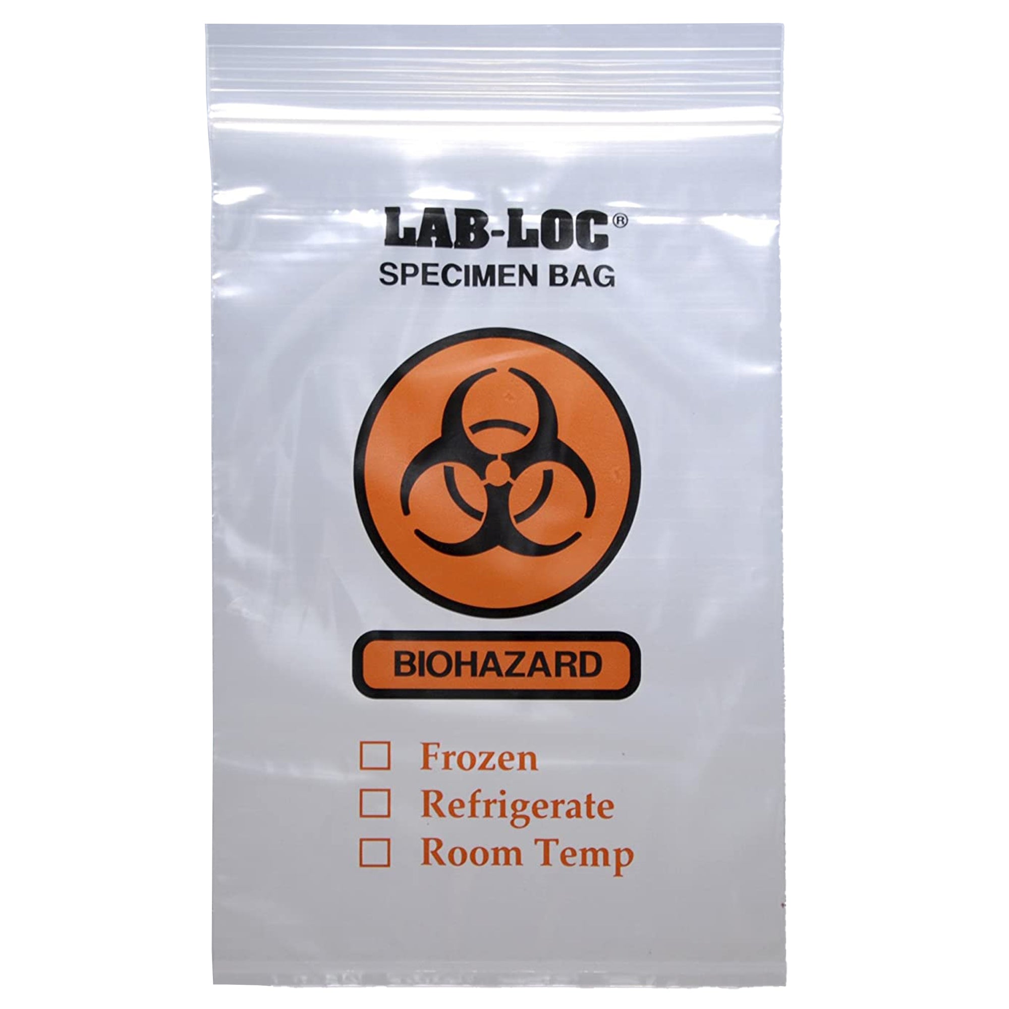 Lab-Loc Specimen Transport Bag with Document Pouch, Zip Closure, 6 x 9 Inch-Specimen Transport Bag with Document Pouch Lab-Loc 6 X 9 Inch Zip Closure Biohazard Symbol / Storage Instructions NonSterile