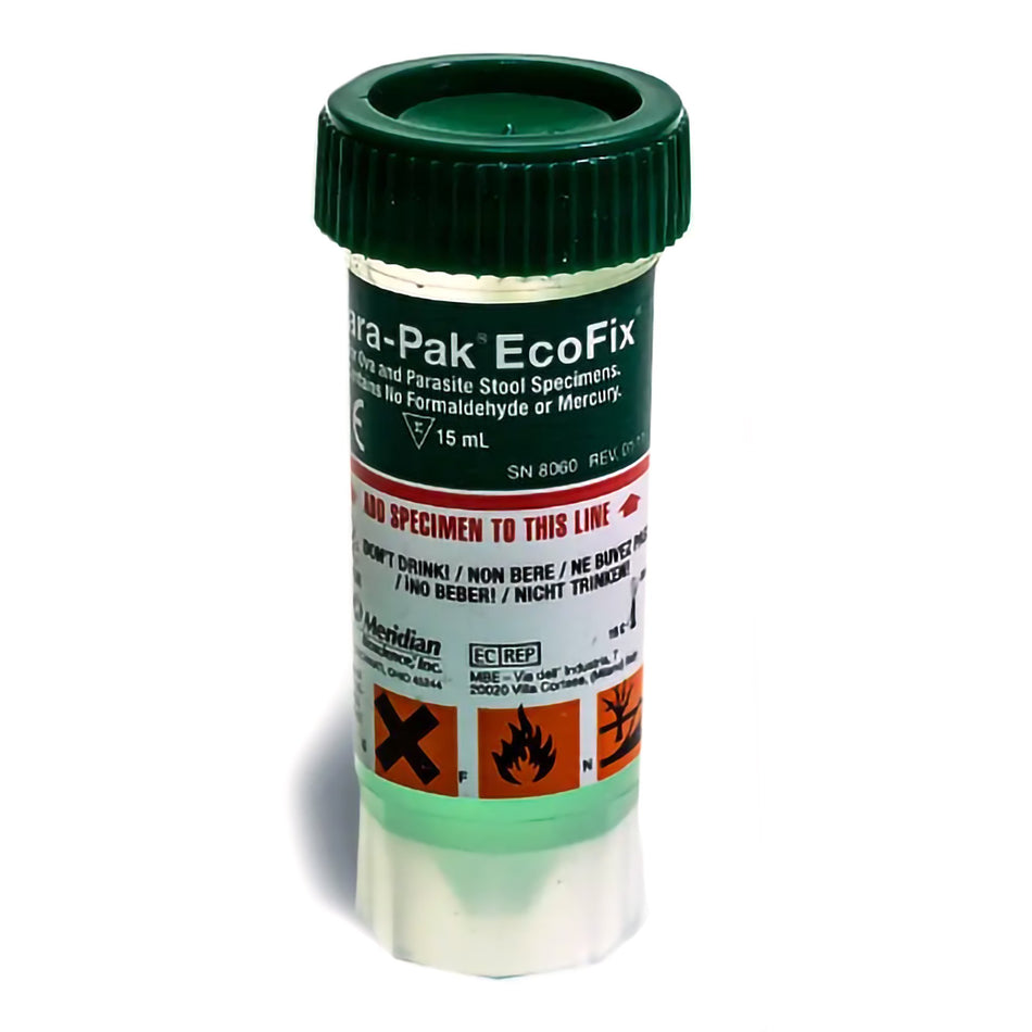 EcoFix� (Single Vial) Stool Specimen Container-Stool Specimen Container EcoFix� 15 mL Fill (0.5 oz.) Screw Cap with Sampling Device NonSterile