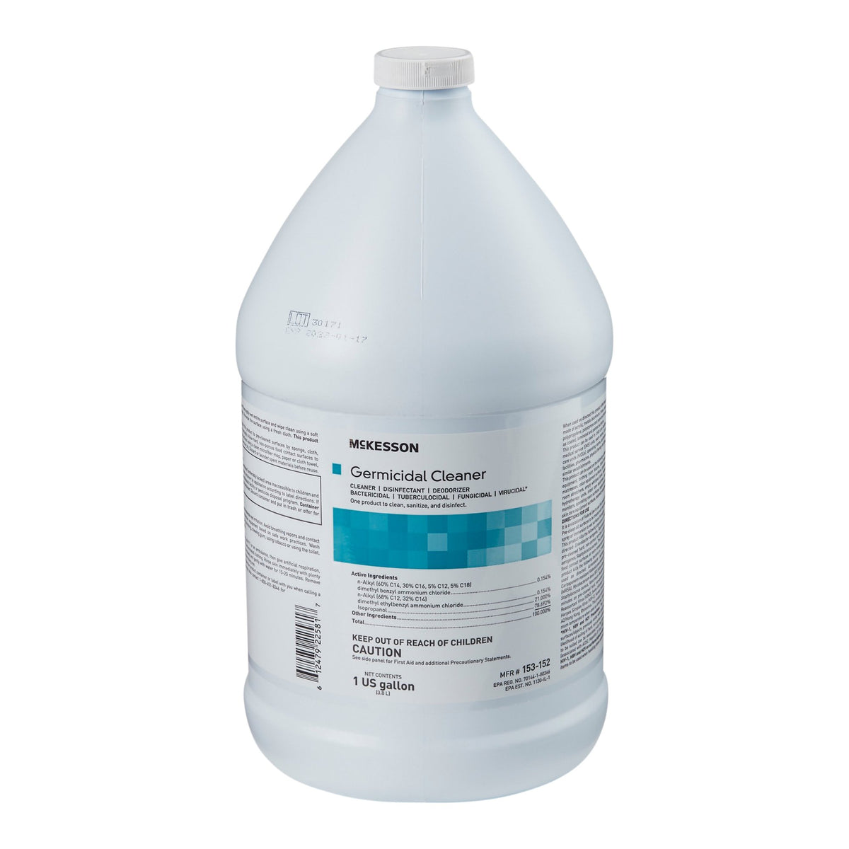 McKesson Germicidal Surface Disinfectant Cleaner, Jug, 1 gal.-McKesson Surface Disinfectant Cleaner Alcohol Based Manual Pour Liquid 1 gal. Jug Alcohol Scent NonSterile