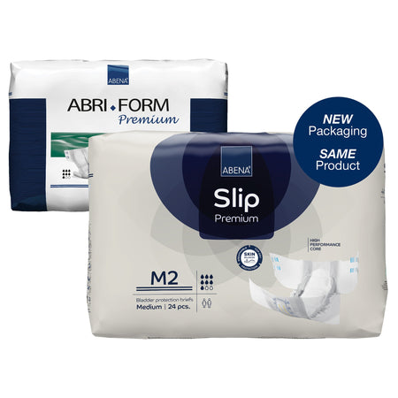 Abena Slip Premium M2 Incontinence Brief, Medium-Unisex Adult Incontinence Brief Abena Slip Premium M2 Medium Disposable Heavy Absorbency