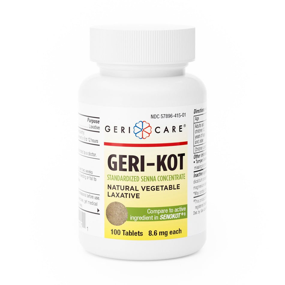 Geri-Care Geri-Kot Senna Concentrate Natural Vegetable Laxative-Laxative Tablet 100 per Bottle 8.6 mg Strength Sennosides
