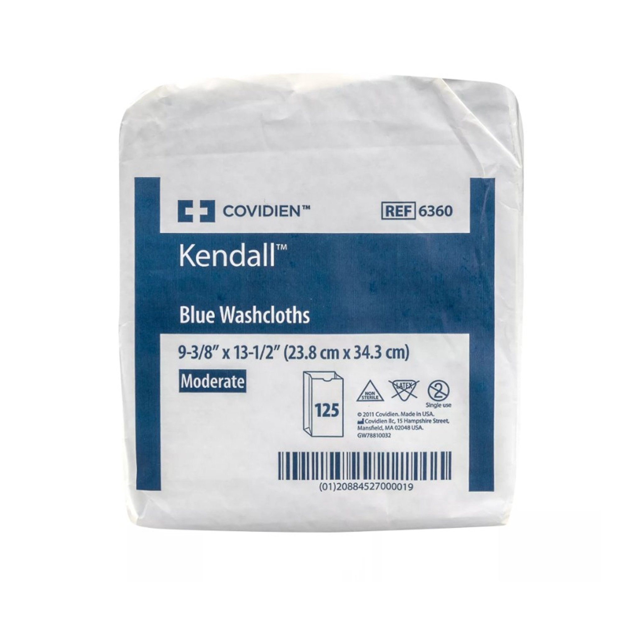 Versalon Moderate Absorbency Washcloth, Blue, 9.4 x 13.5 Inch-Washcloth Versalon 9-3/8 X 13-1/2 Inch Blue Disposable