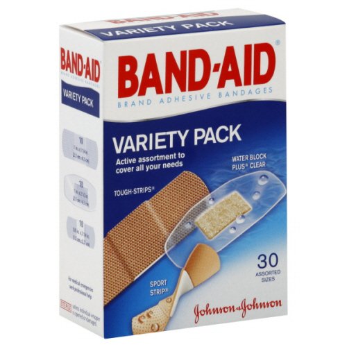 Band-Aid Variety Pack Adhesive Strip, Assorted Sizes-Adhesive Strip Band-Aid Variety Pack Assorted Sizes Fabric / Plastic Assorted Shapes Clear / Tan Sterile