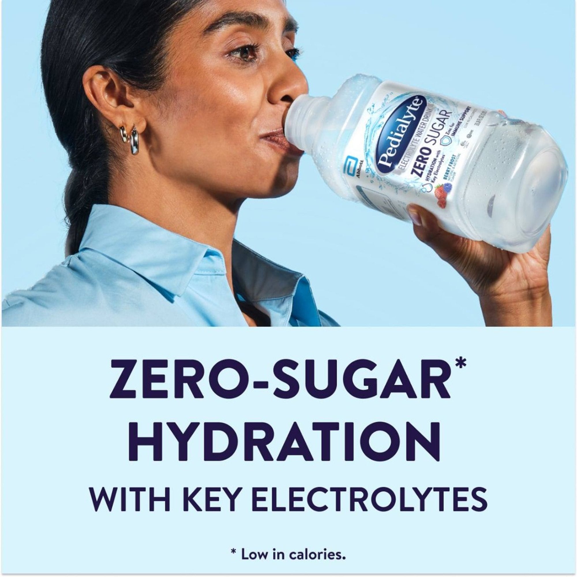 Oral Electrolyte Solution Pedialyte® Zero Sugar Berry Frost Flavor 33.8 oz. Electrolyte