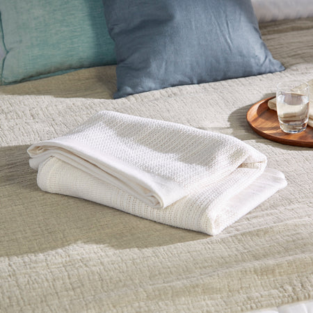 McKesson Cotton Thermal Blanket, 66 x 90 Inch-Thermal Blanket McKesson 66 X 90 Inch Cotton 100% 2 lbs.