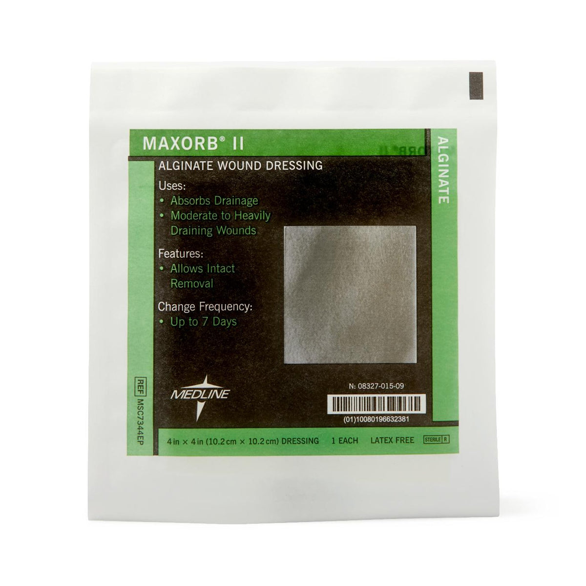 Maxorb II Alginate Dressing, 4 x 4 inch-Alginate Dressing Maxorb II 4 X 4 Inch Square