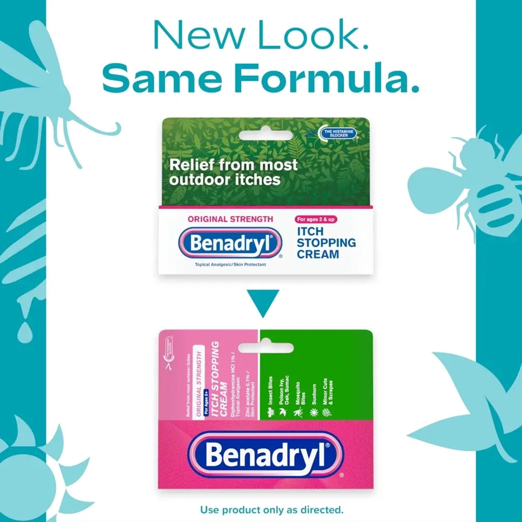 Benadryl Itch Stopping Cream-Itch Relief Benadryl 1% Strength Cream 1 oz. Tube