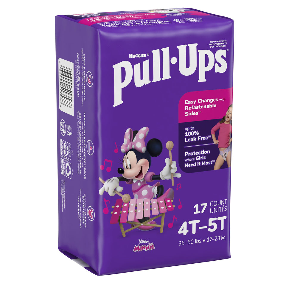 Pull-Ups Learning Designs for Girls Training Pants, 4T to 5T-Female Toddler Training Pants Pull-Ups Size 4T to 5T Disposable Moderate Absorbency