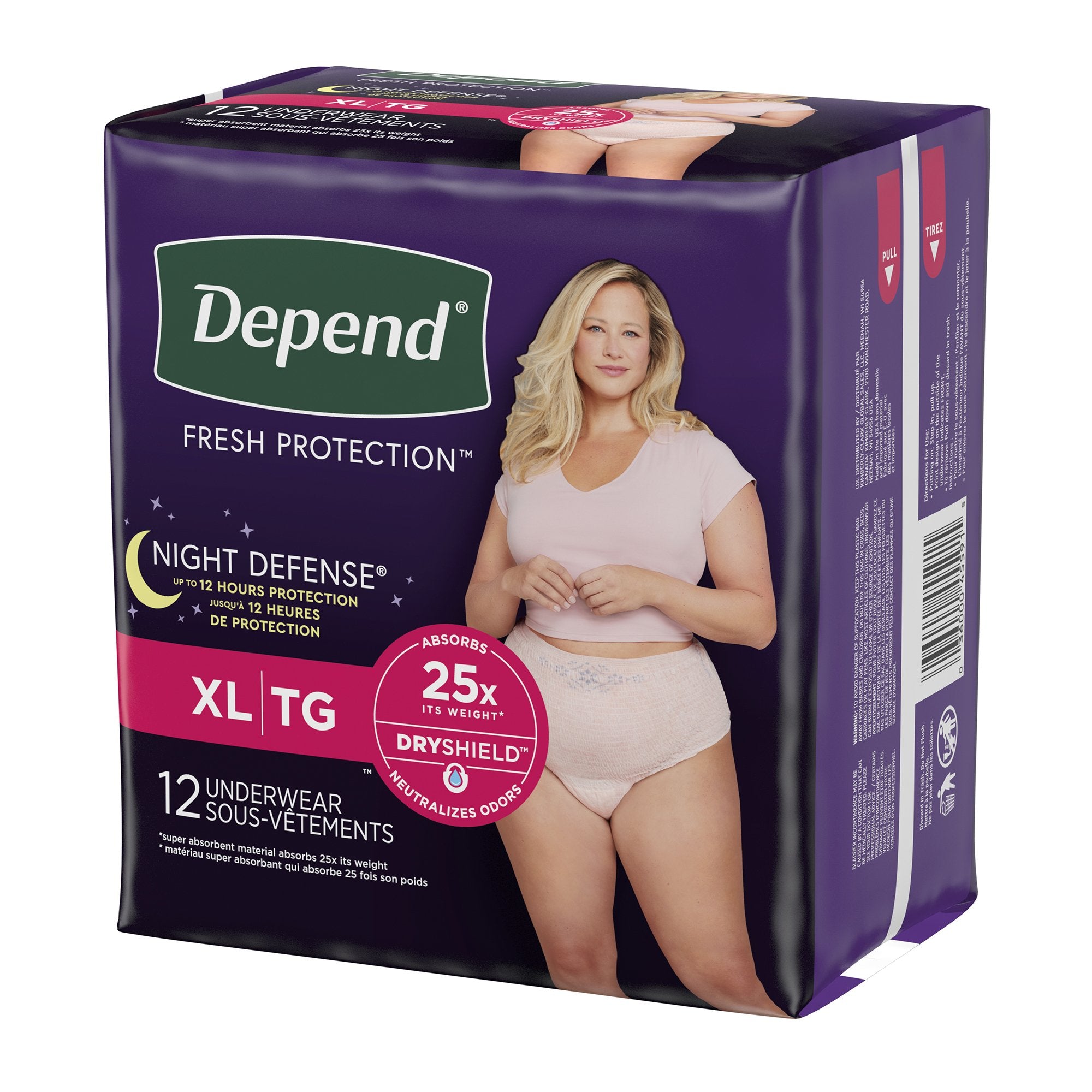 Depend® Night Defense® Women's Absorbent Underwear, X-Large - Incontinence>Adult Briefs and Protective Undergarments - Kim...