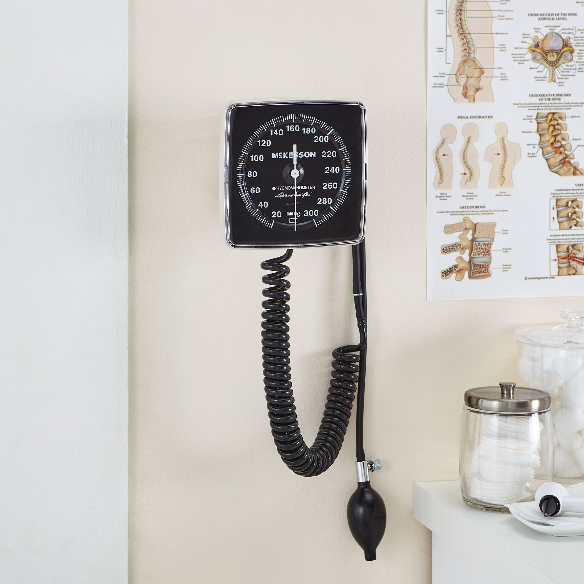McKesson Lumeon Aneroid Sphygmomanometer-Aneroid Sphygmomanometer Unit McKesson LUMEON Adult Cuff Nylon Cuff 23 - 40 cm Wall Mount