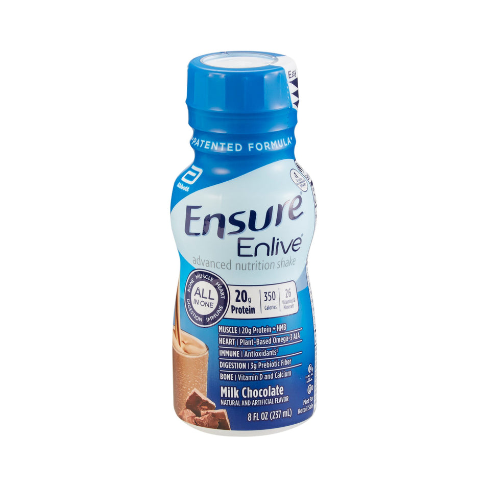Ensure Enlive Chocolate Advanced Nutrition Shake, 8-ounce bottle-Oral Supplement Ensure Enlive Advanced Therapeutic Nutrition Shake Chocolate Flavor Liquid 8 oz. Bottle