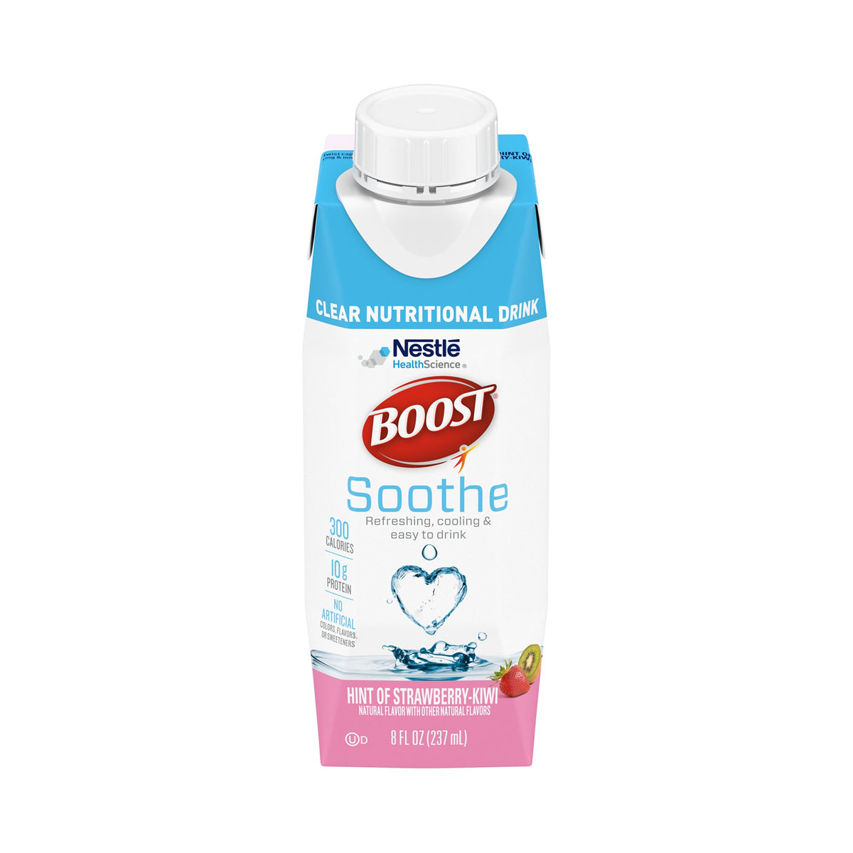 Boost Soothe Strawberry Kiwi Clear Nutritional Drink, 8-ounce carton-Oral Supplement Boost Soothe Strawberry Kiwi Flavor Liquid 8 oz. Carton