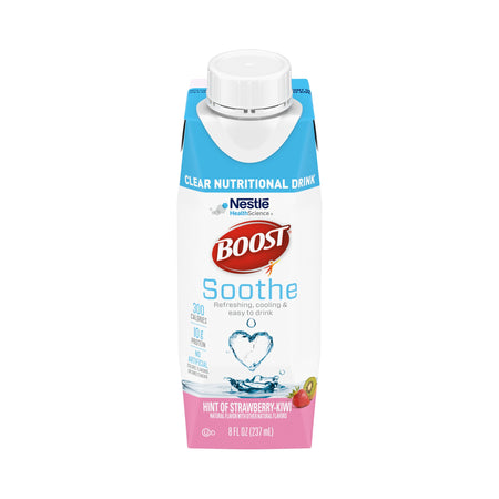 Boost Soothe Strawberry Kiwi Clear Nutritional Drink, 8-ounce carton-Oral Supplement Boost Soothe Strawberry Kiwi Flavor Liquid 8 oz. Carton