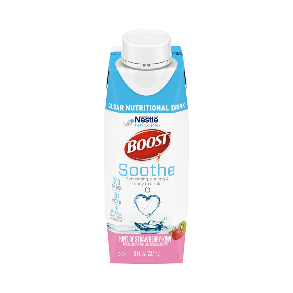 Boost Soothe Strawberry Kiwi Clear Nutritional Drink, 8-ounce carton-Oral Supplement Boost Soothe Strawberry Kiwi Flavor Liquid 8 oz. Carton