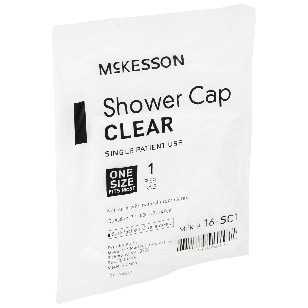 McKesson Shower Cap-Shower Cap McKesson One Size Fits Most Clear
