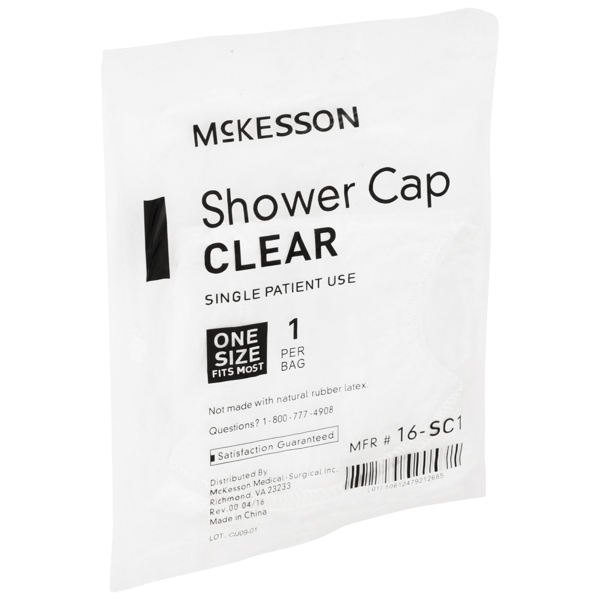 McKesson Shower Cap-Shower Cap McKesson One Size Fits Most Clear
