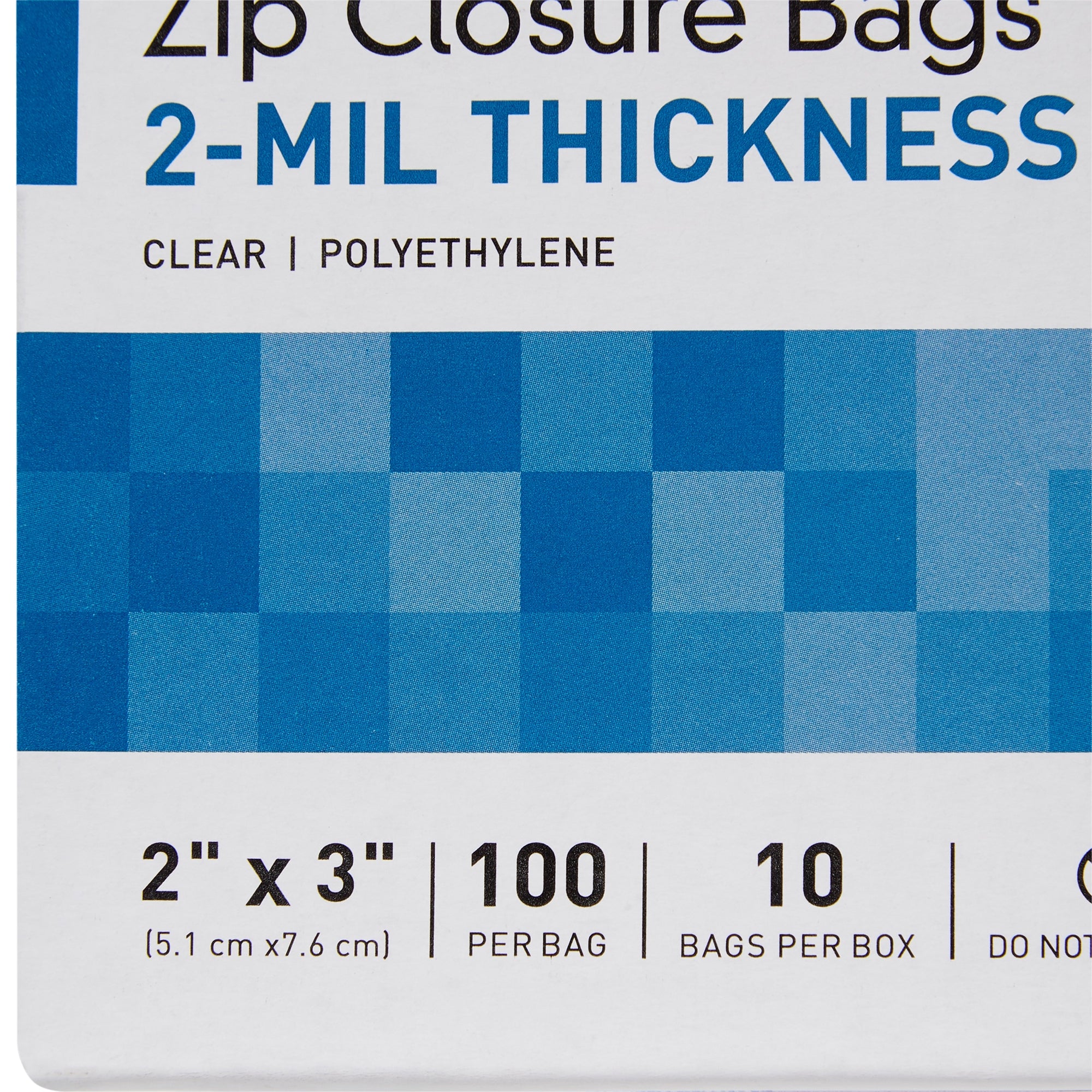 McKesson Zip Closure Bag, 2 x 3 in.-Reclosable Bag McKesson 2 X 3 Inch Polyethylene Clear Zipper Closure