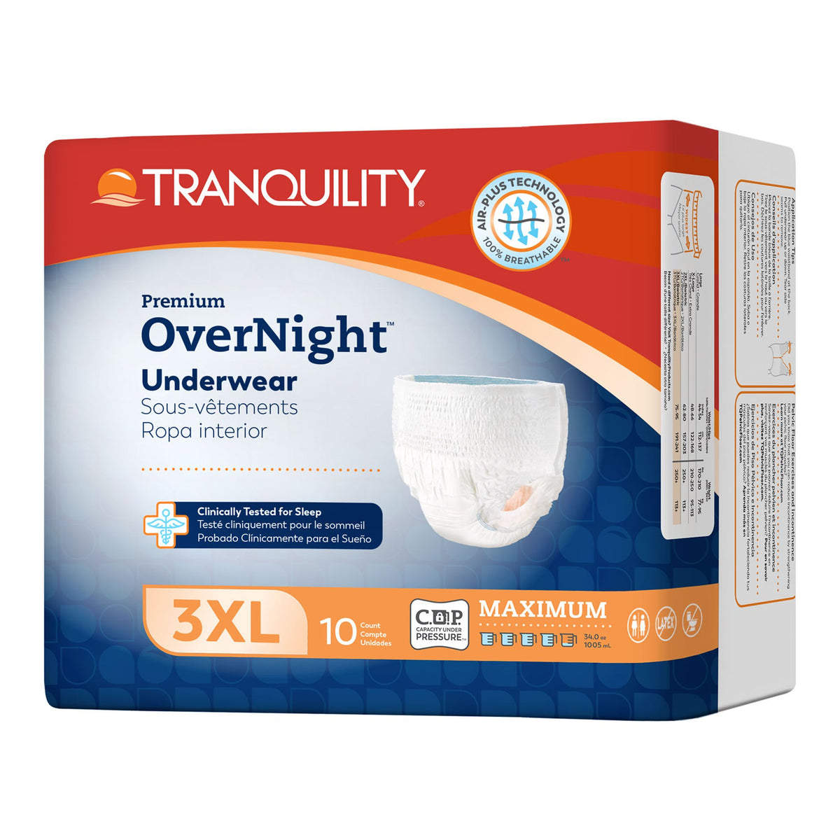 Tranquility Premium OverNight Disposable Absorbent Underwear, 3XL - Incontinence>Adult Briefs and Protective Undergarments...
