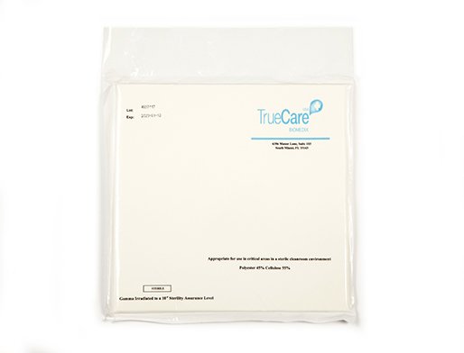 TrueCare Biomedix Cleanroom Wipe-Cleanroom Wipe ISO Class 5 White Sterile Cellulose Blend 9 X 9 Inch Disposable