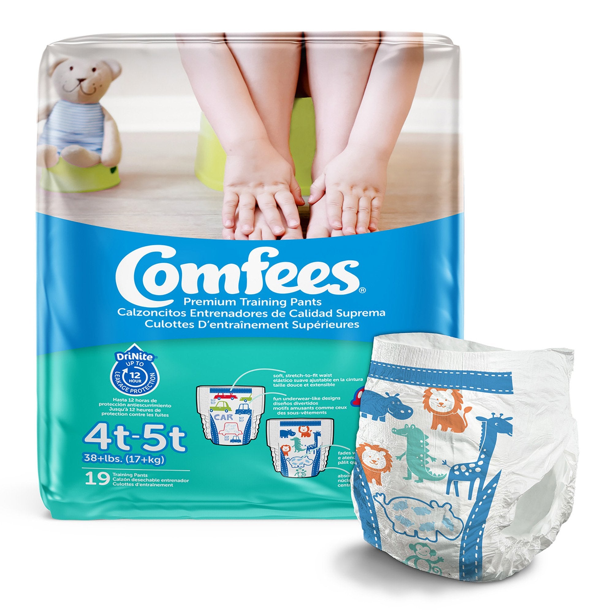 Comfees® Training Pants, 12-Hour Protection, Male Toddler, 4T – 5T, Over 38 lbs. - Incontinence>Pediatric Diapers and Trai...