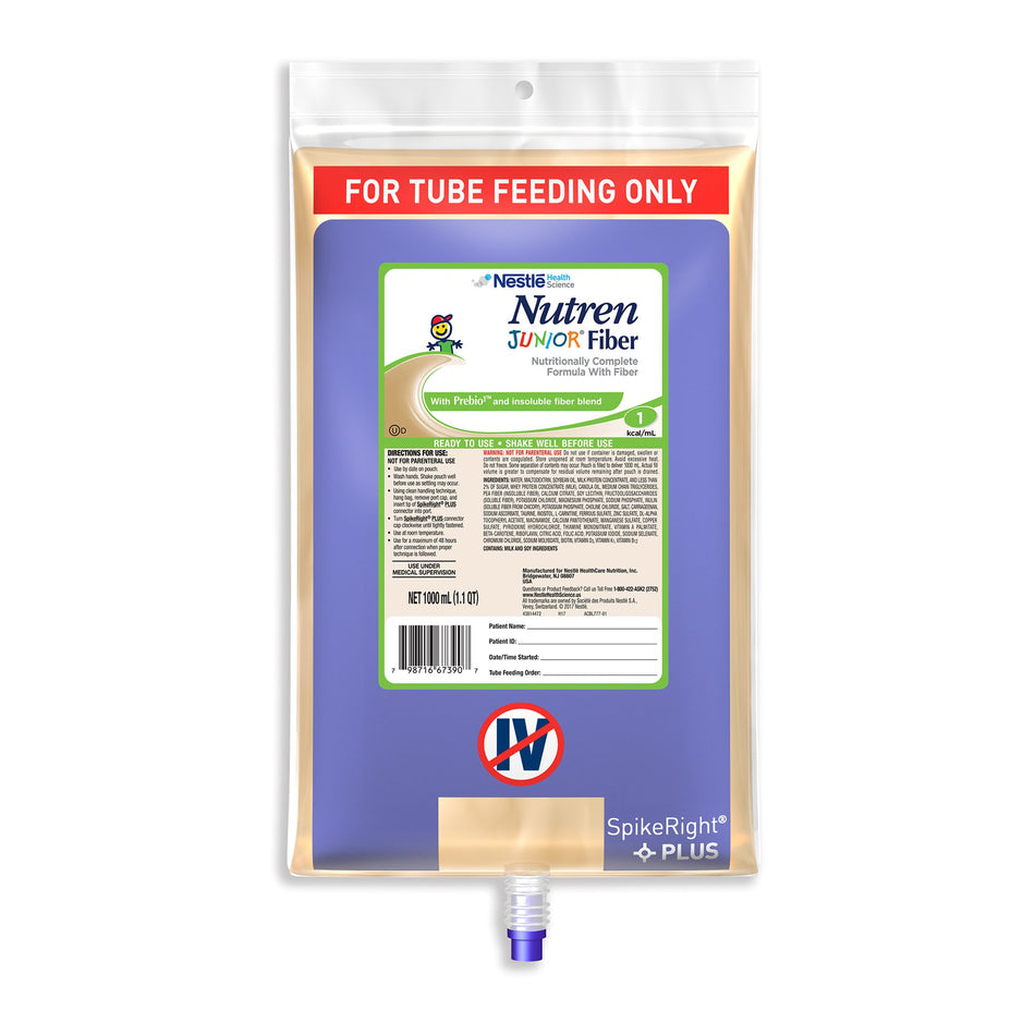 Nutren� Junior Fiber Pediatric Tube Feeding Formula, 1000 mL Bag-Pediatric Tube Feeding Formula Nutren� Junior Fiber Unflavored 1000 mL Bag Liquid Fiber