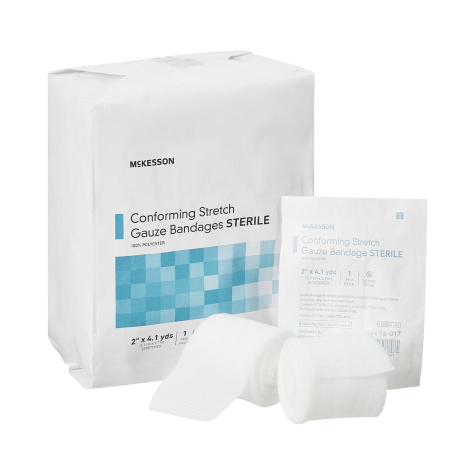 McKesson Sterile Conforming Bandage, 2 Inch x 4-1/10 Yard-Conforming Bandage McKesson 2 Inch X 4-1/10 Yard Sterile 1 per Pack
