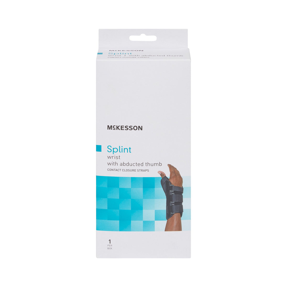 McKesson Right Wrist Splint with Abducted Thumb, Medium-Wrist Brace with Abducted Thumb McKesson Aluminum / Foam / Spandex / Plastic Right Hand Black Medium