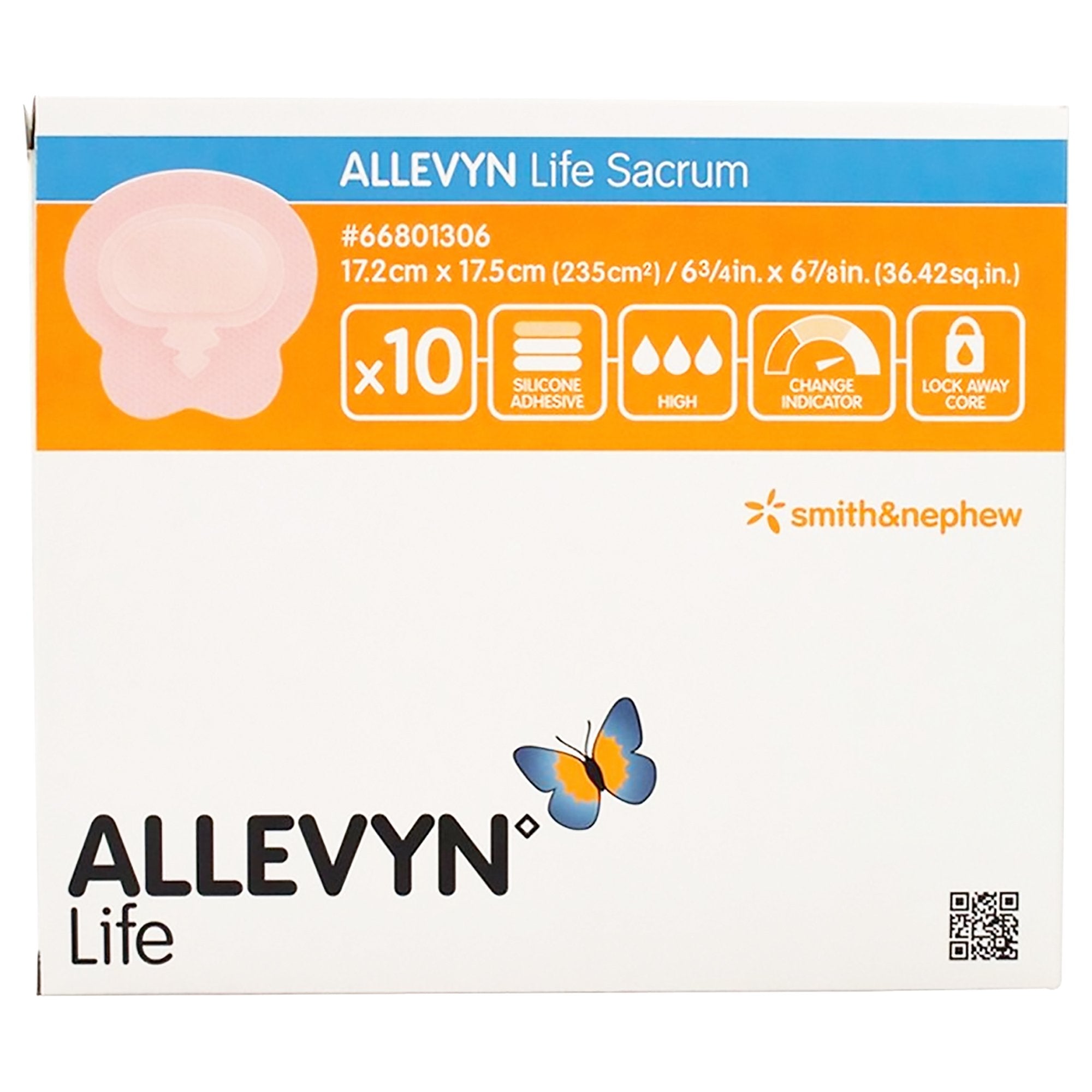 Allevyn Life Sacrum Foam Dressing, 17.2 x 17.5 Centimeters - Wound Care>Advanced Wound Care>Foam Dressings - Smith & Nephew