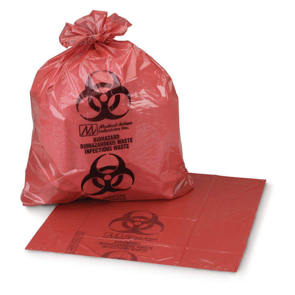 ULTRA-TUFF Infectious Waste Bag, 40-45 gal-Infectious Waste Bag McKesson 40 to 45 gal. Red Bag 40 X 46 Inch