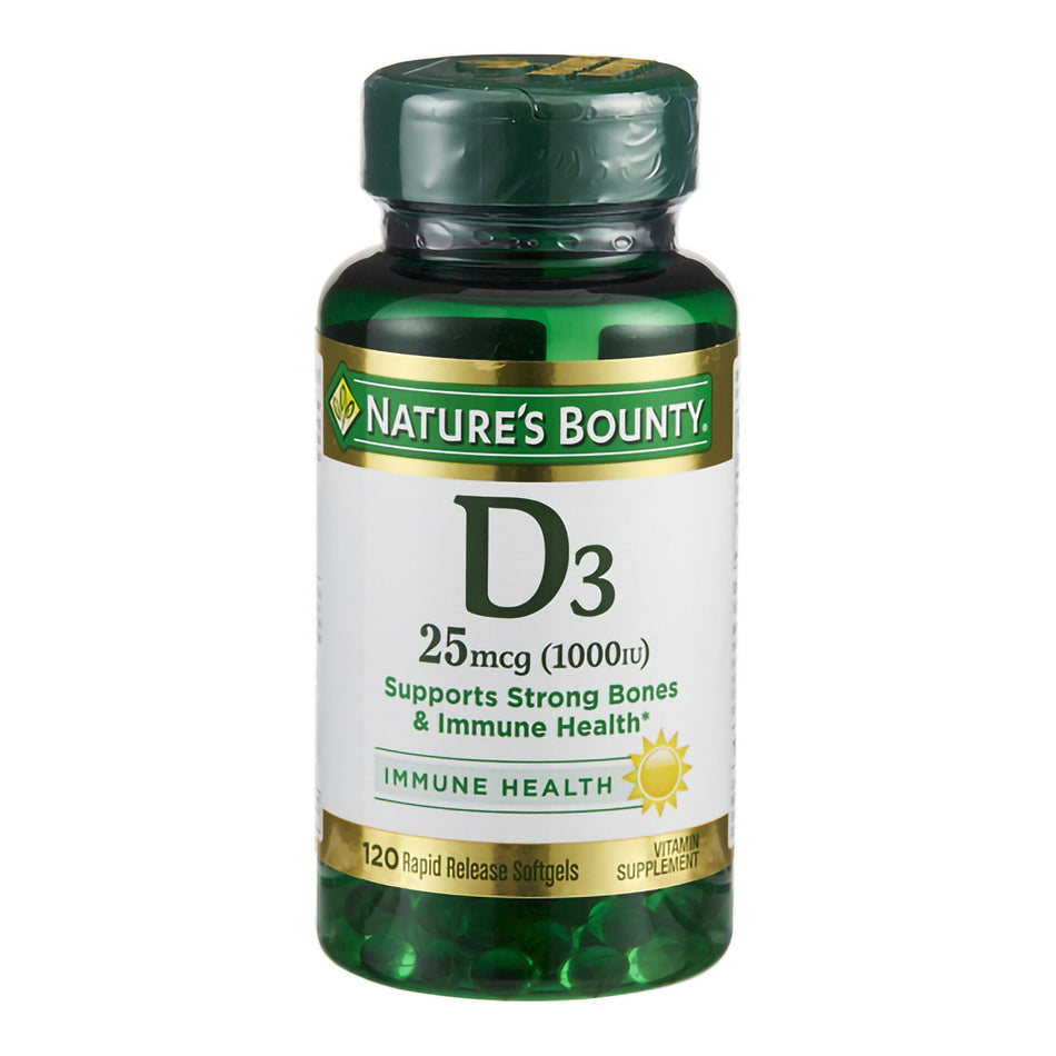 Nature's Bounty Vitamin D-3 Supplement-"Vitamin Supplement Nature's Bounty Vitamin D 1,000 IU Strength Softgel 100 per Bottle"