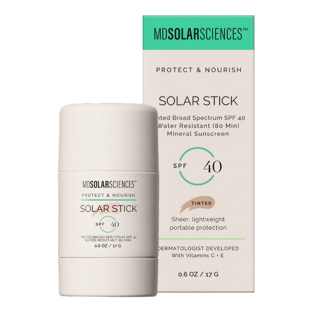 MDSolarSciences Tinted Solar Stick Sunscreen-Sunscreen MDSolarSciences Tinted Solar Stick SPF 40 Stick 0.6 oz. Tube