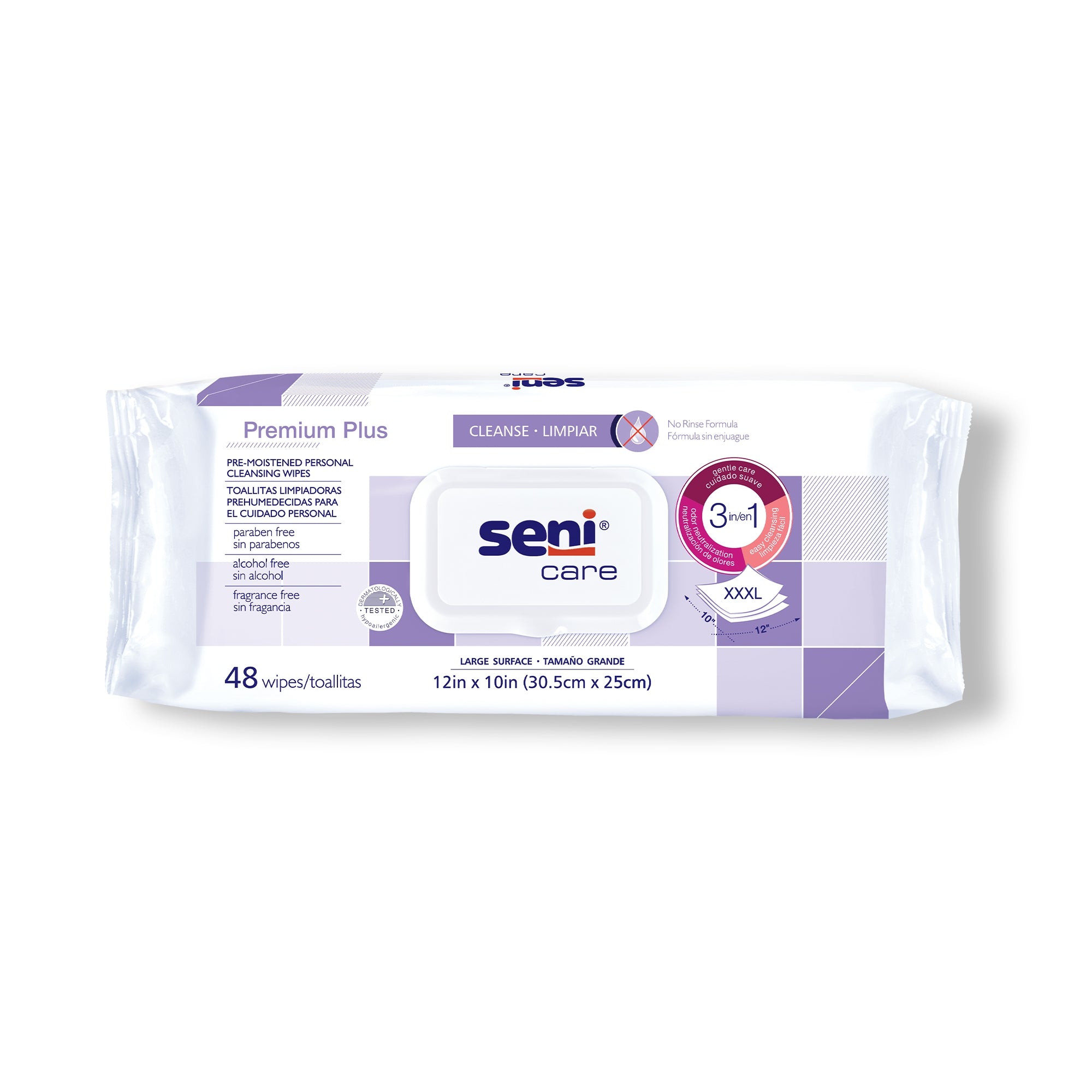 Seni Care Premium Plus Personal Cleansing Wipes-Personal Cleansing Wipe Seni Care Soft Pack Unscented 48 Count