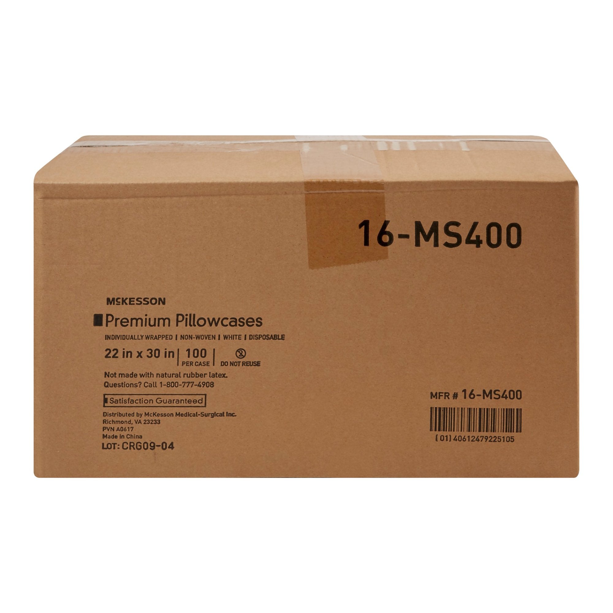 McKesson White Nonwoven Pillowcase, 22 x 30 Inch-Pillowcase McKesson Standard White Disposable