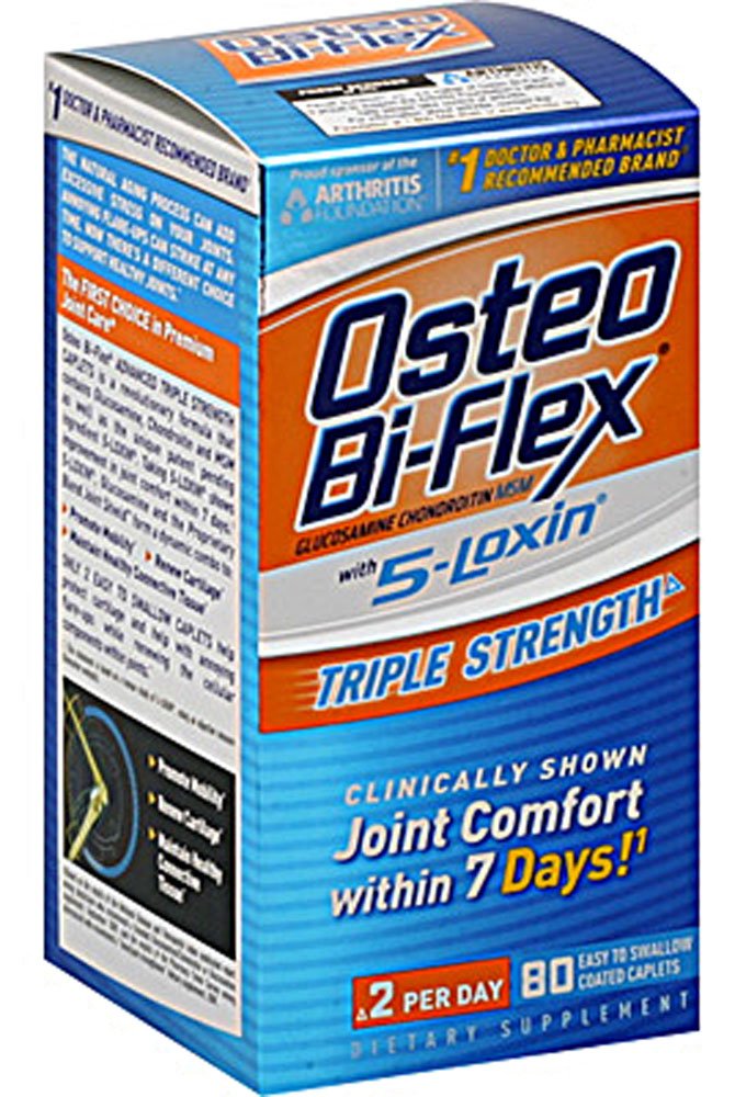 Osteo-Bi-Flex with 5 Loxin Advanced Glucosamine Joint Health Supplement-"Joint Health Supplement Osteo-Bi-Flex with 5 Loxin Advanced Glucosamine 1,500 mg Strength Caplet 80 per Bottle"