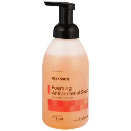 McKesson Clean Scent Foaming Antibacterial Soap, 18-ounce pump bottle-Antibacterial Soap McKesson Foaming 18 oz. Pump Bottle Clean Scent