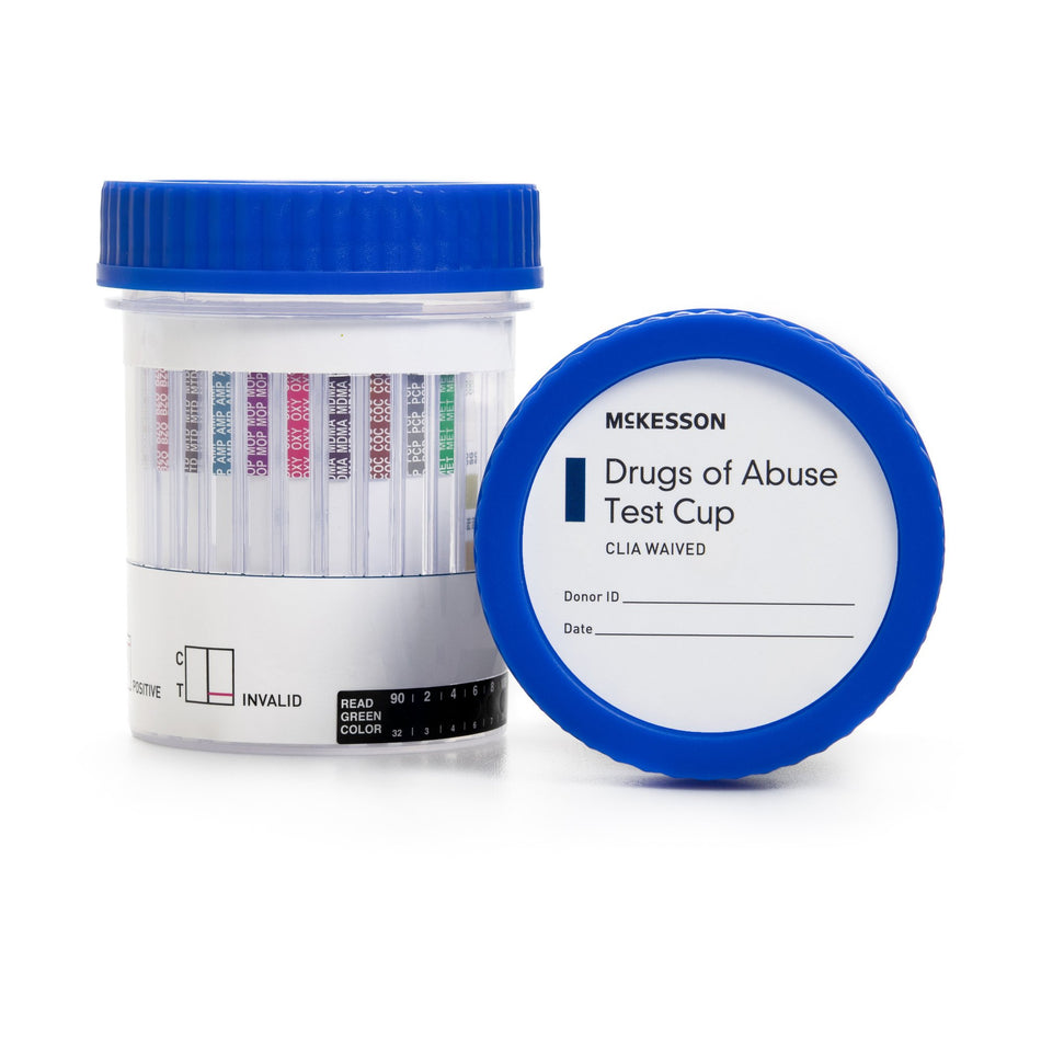 McKesson 14-Drug Panel with Adulterants Drugs of Abuse Test-"Drugs of Abuse Test Kit McKesson AMP, BAR, BUP, BZO, COC, mAMP/MET, MDMA, MOP300, MTD, OXY, PCP, PPX, TCA, THC (OX, pH, SG) 25 Tests CLIA Waived"