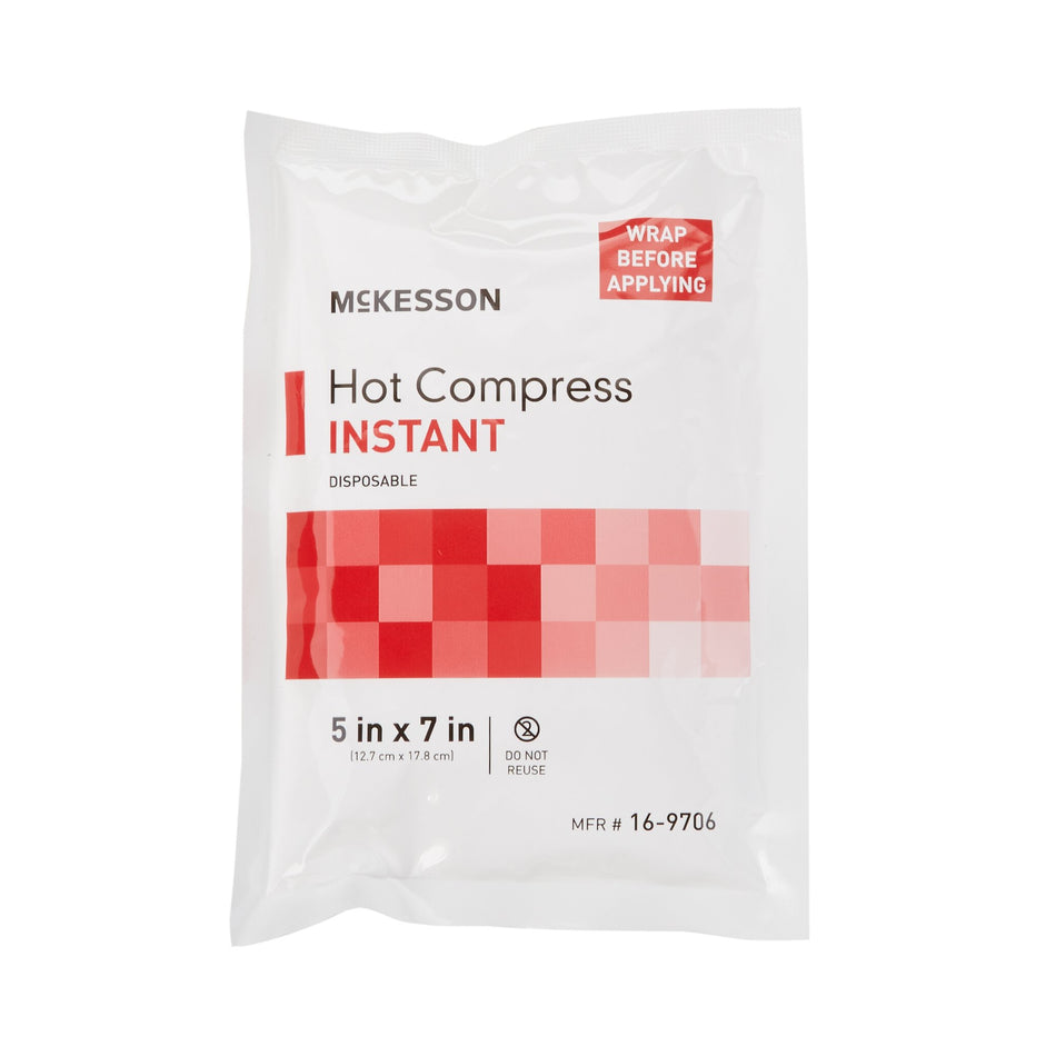 McKesson Hot Pack, Instant Chemical Activation, General Purpose, 5 x 7 Inch-Instant Hot Pack McKesson General Purpose Small Plastic Disposable