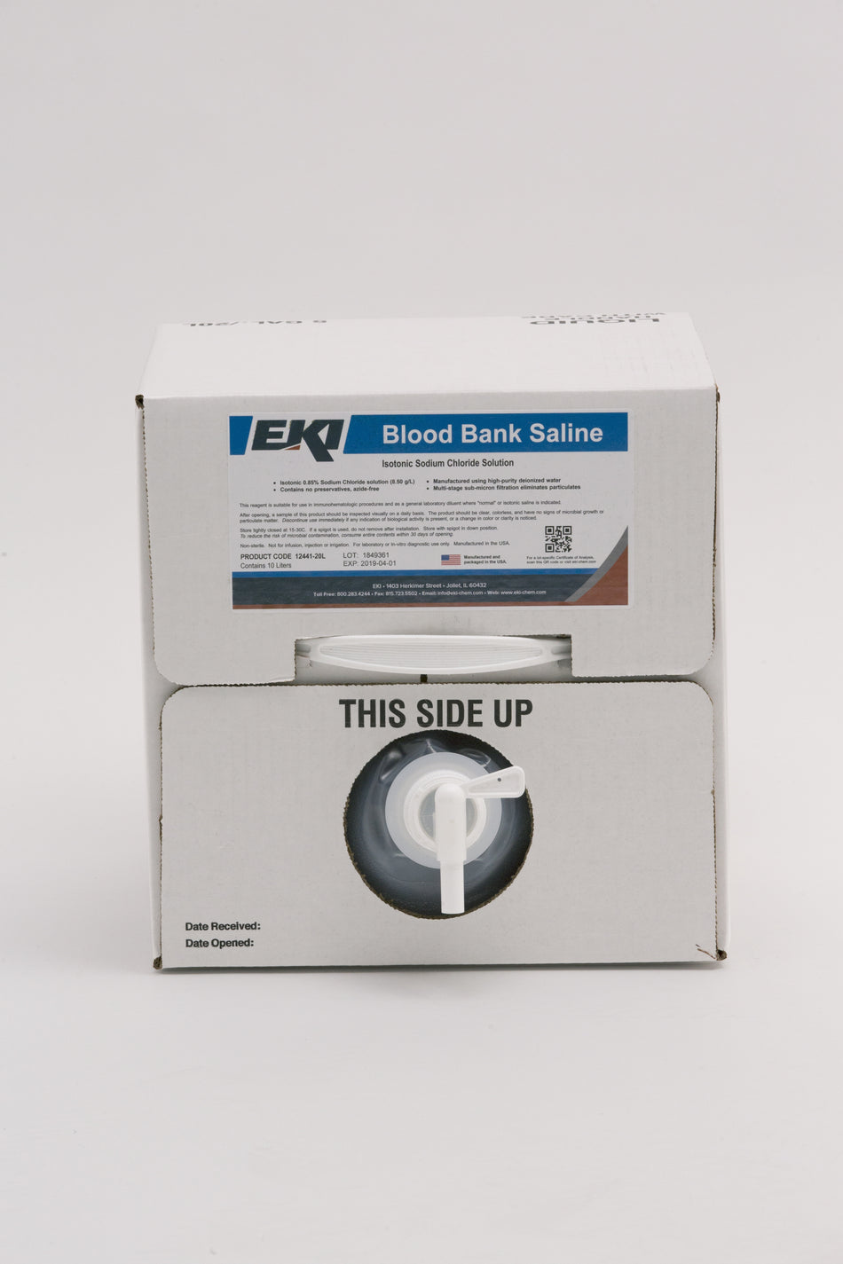 Immunohematology Reagent Saline Blood Bank 0.85% 20 Liter - Clinical Laboratory>Chemicals and Solutions - EK Industries Inc